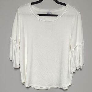NWT Splendid White Bell Sleeve Three Quarters Length Sleeve Blouse